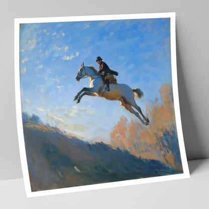 Flight Over The Ridge show jumping horse art print