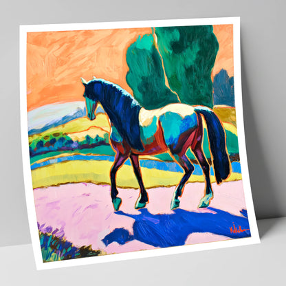 The Cobalt Stride horse breed art print