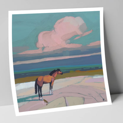 Rose Cloud Horizon horse landscape art print