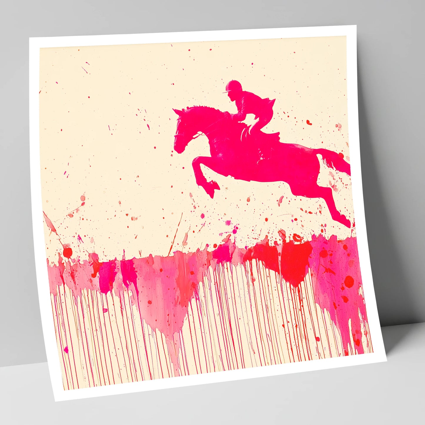 Magenta Flight show jumping horse art print