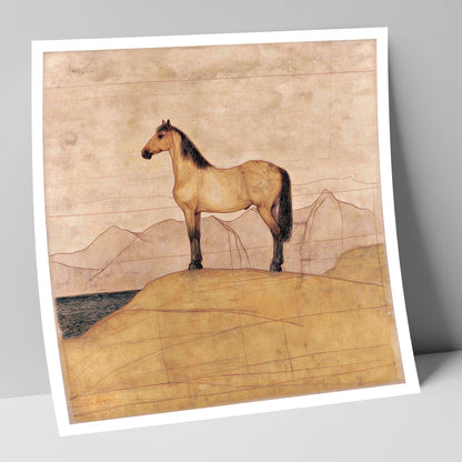 Golden Ridge Study horse landscape art print