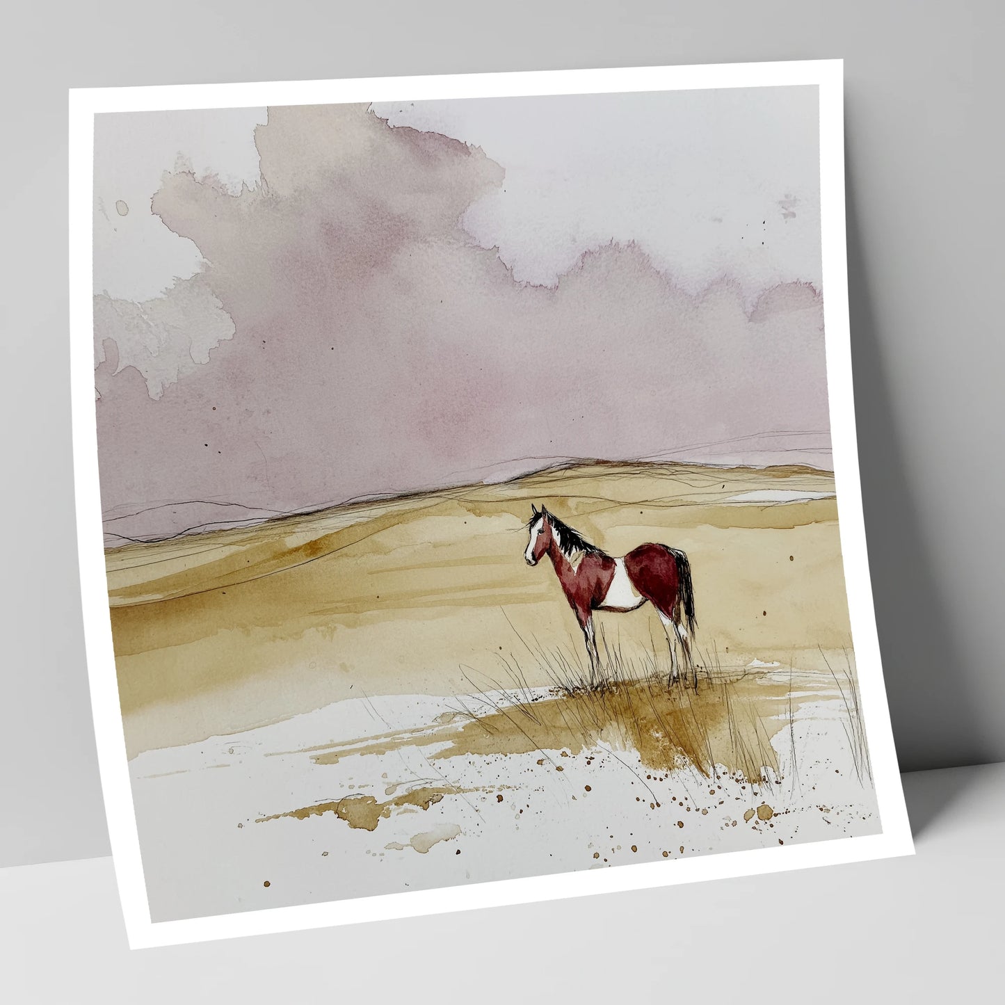 Ochre Horizons horse landscape art print