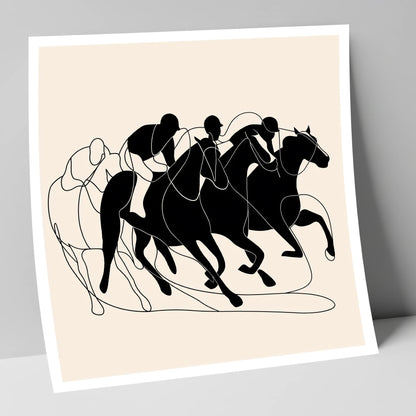 The Homestretch racing horse art print
