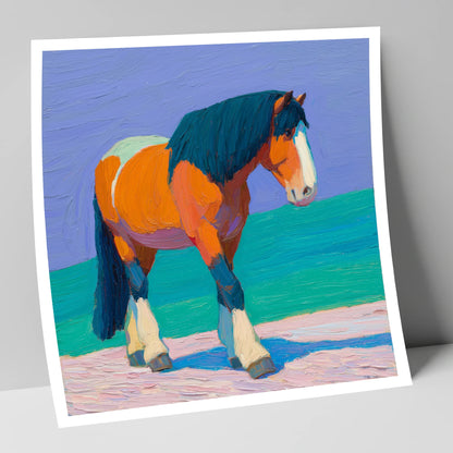 Vibrant Heavy Horse working horse art print
