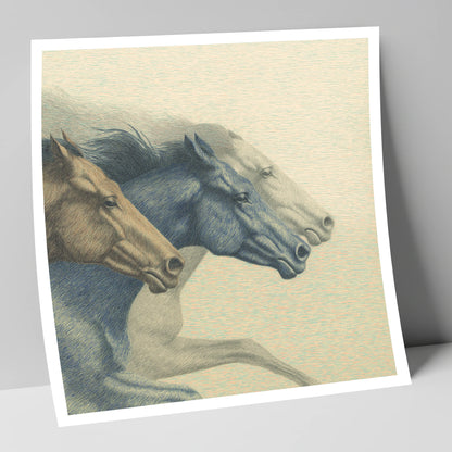 Stride For Stride racing horse art print