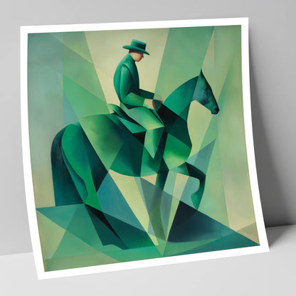 Faceted Emerald Stride western horse art print