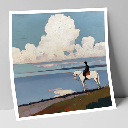 Coastal Contemplation beach horse art print