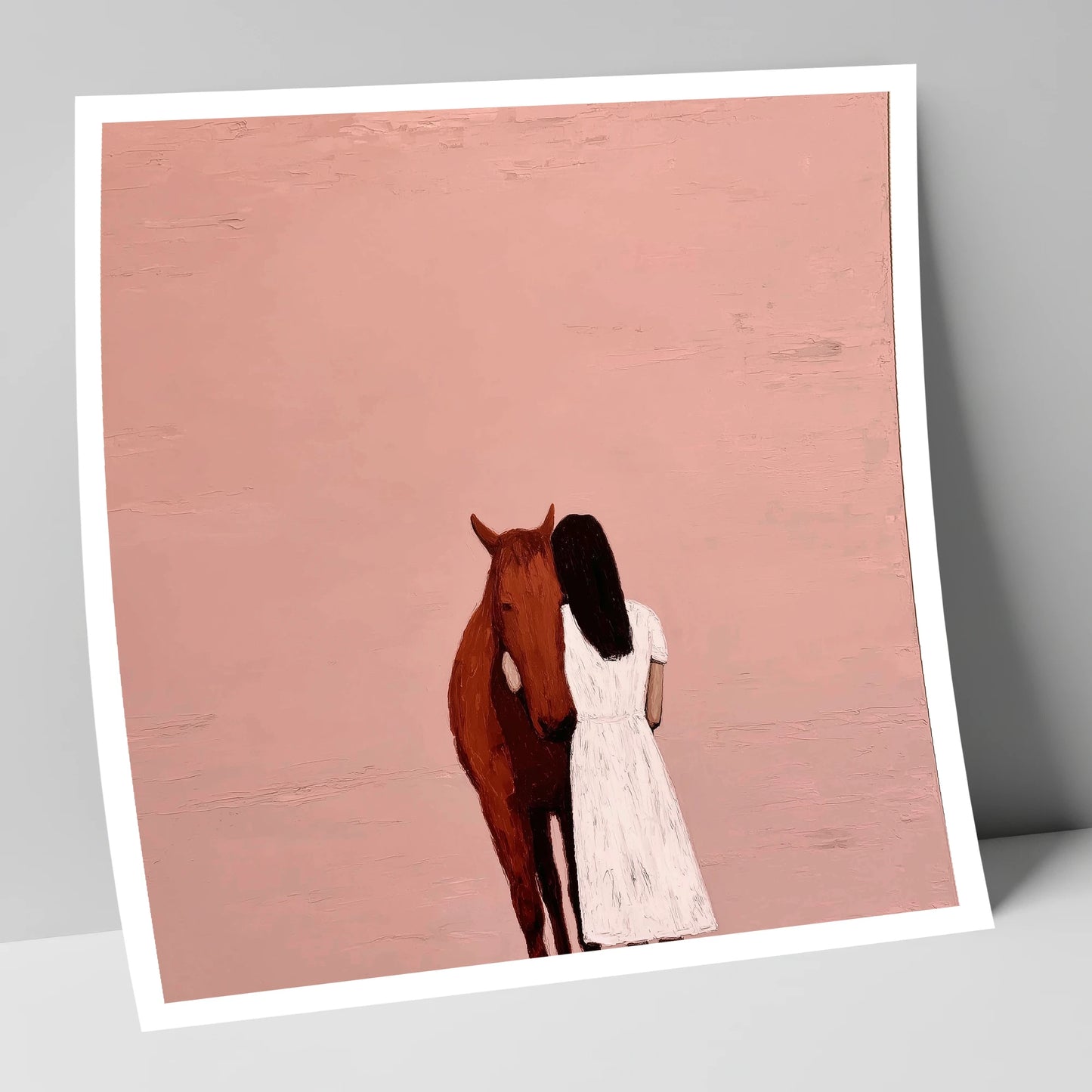 The Quiet Embrace horse & rider art print