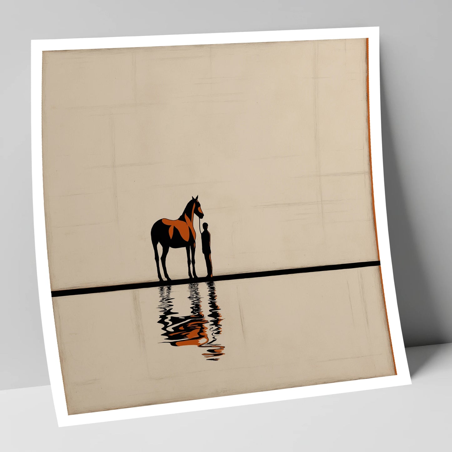 Reflected Bond horse & rider art print