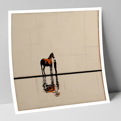 Reflected Bond horse & rider art print