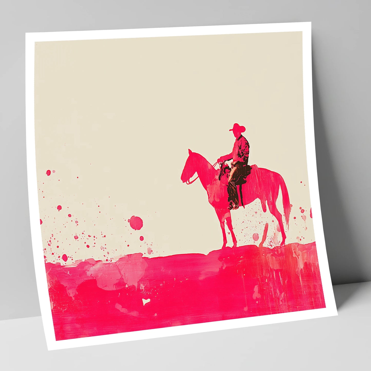 Vivid Western Silhouette western horse art print