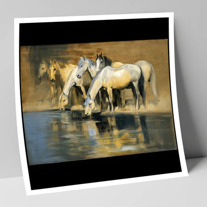 Reflections of the Herd wild horses art print
