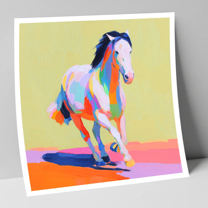 Technicolour Canter horse breed art print