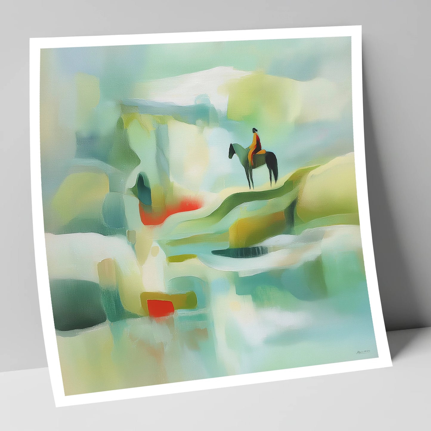 Serene Coastal Vantage beach horse art print