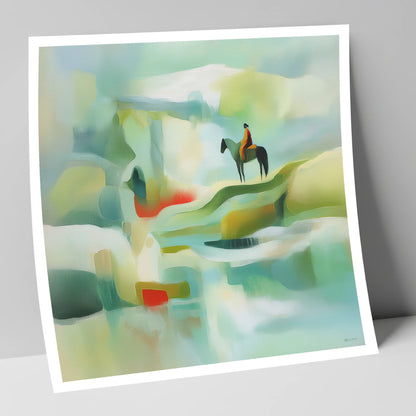 Serene Coastal Vantage beach horse art print