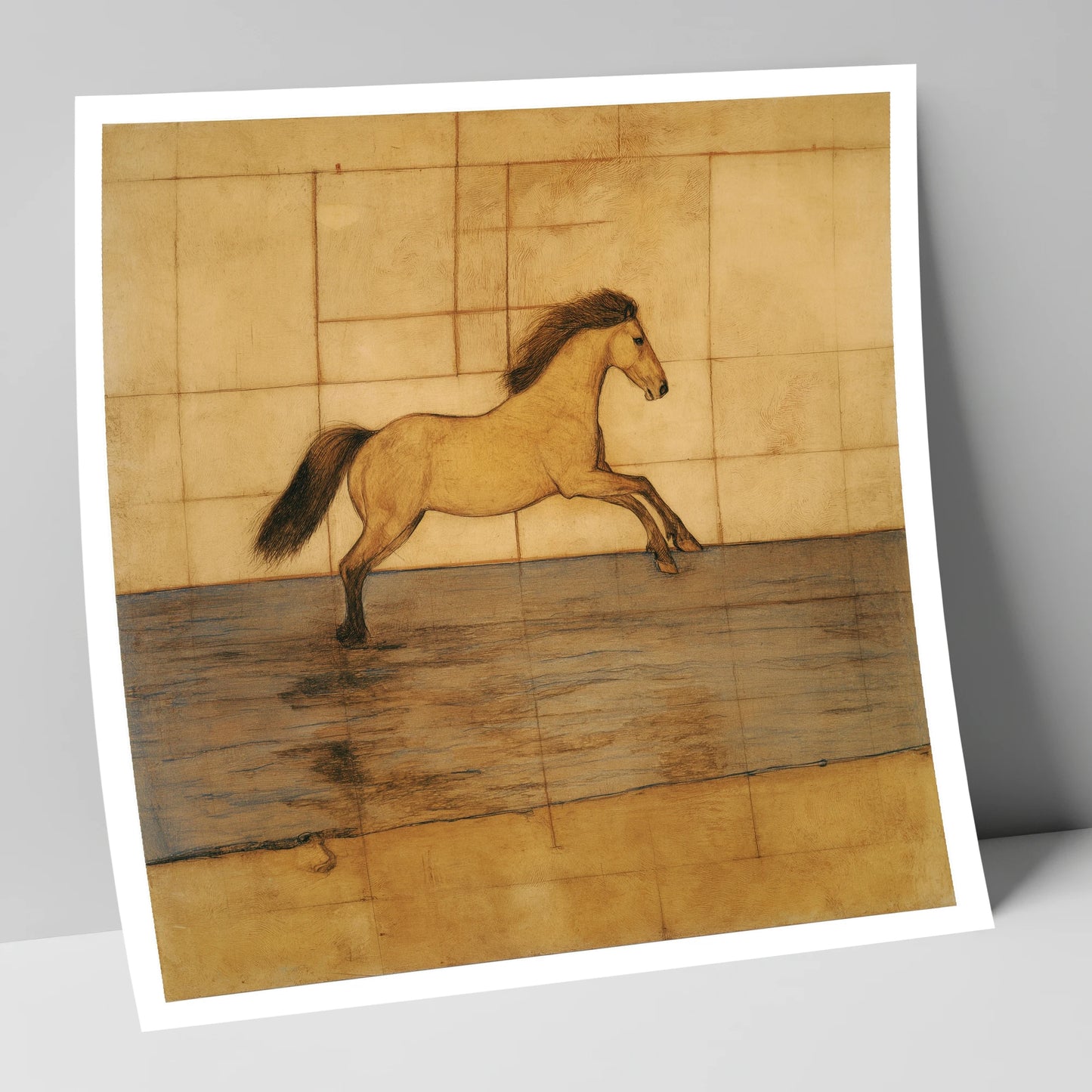 Classical Canter Study horse portrait art print