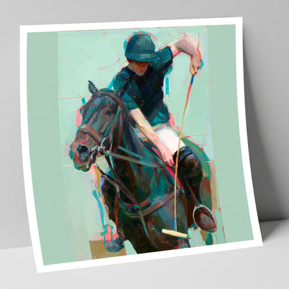 The Decisive Swing polo horse art print