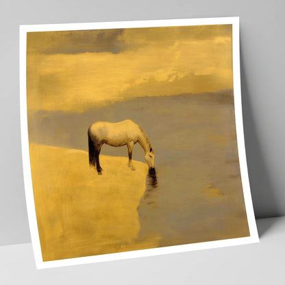 Stillness at the Water's Edge horse landscape art print