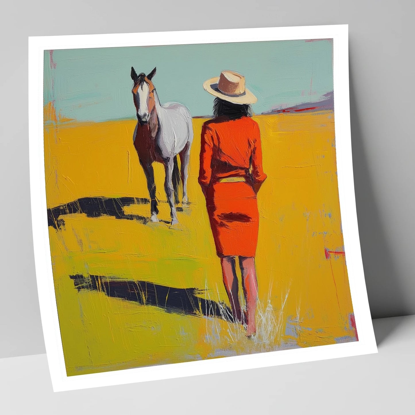 Sunlit Connection horse & rider art print