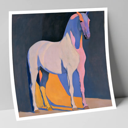 Modern Abstract Painted Grey Horse horse breed art print