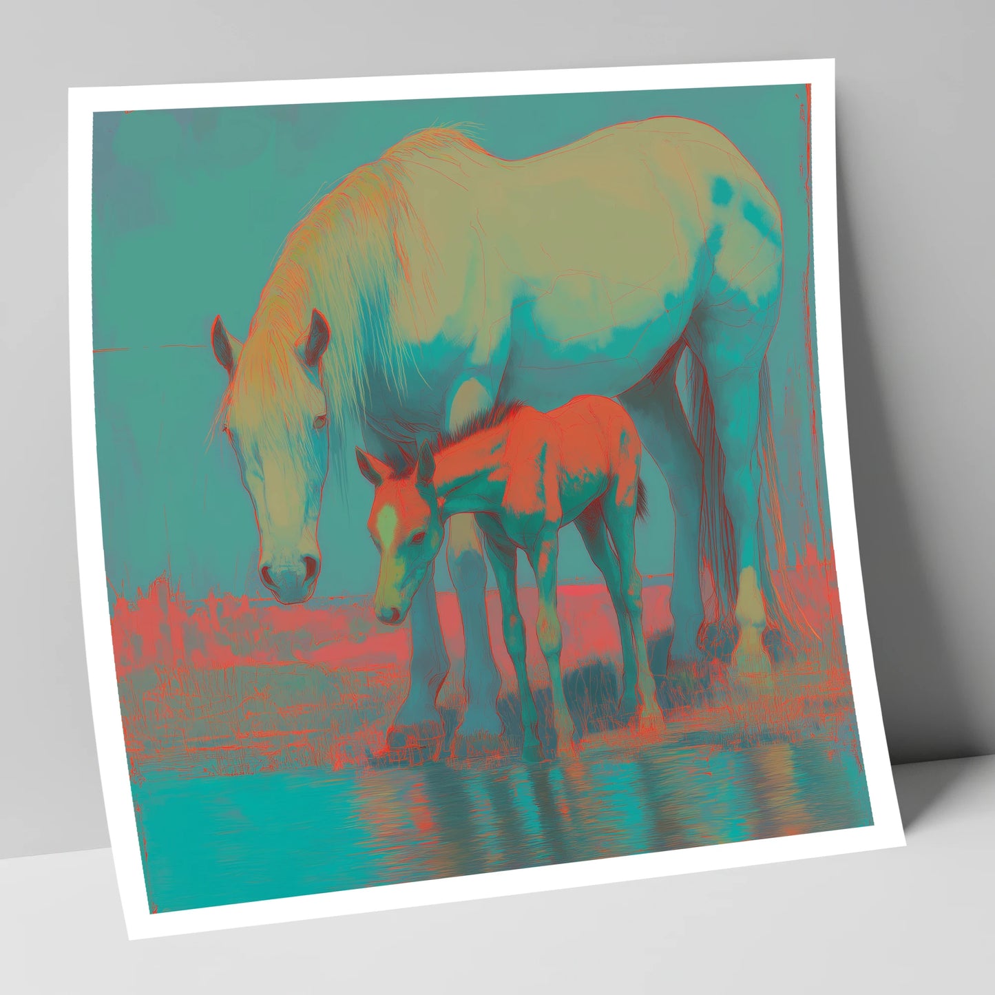 Electric Shoreline Bond mare & foal art print