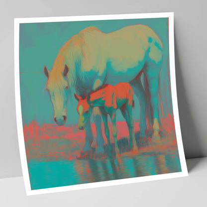 Electric Shoreline Bond mare & foal art print