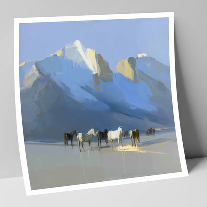 Glacial Heights horse landscape art print