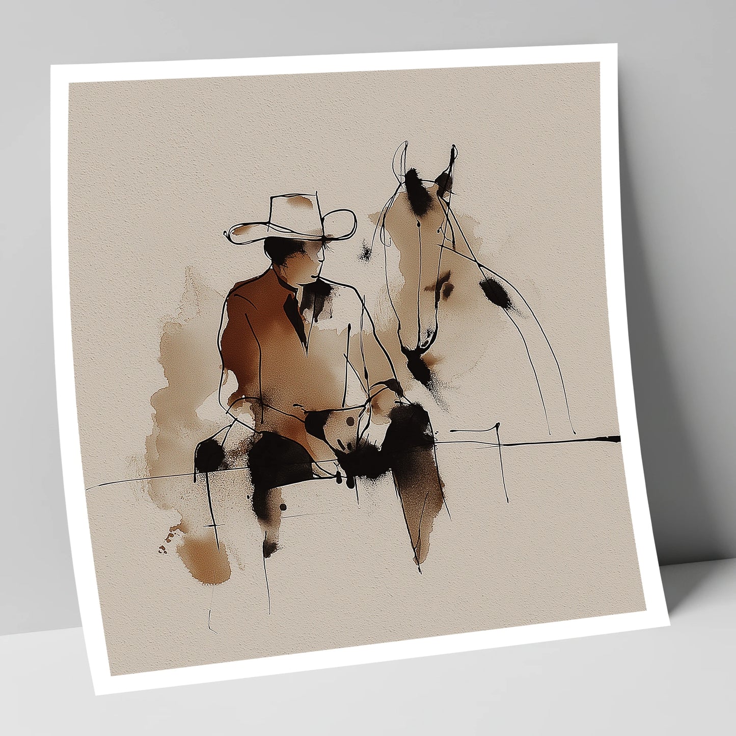 The Cowboy's Rest western horse art print