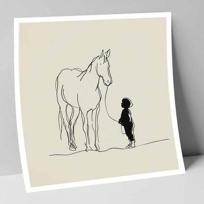 First Connection horse & rider art print