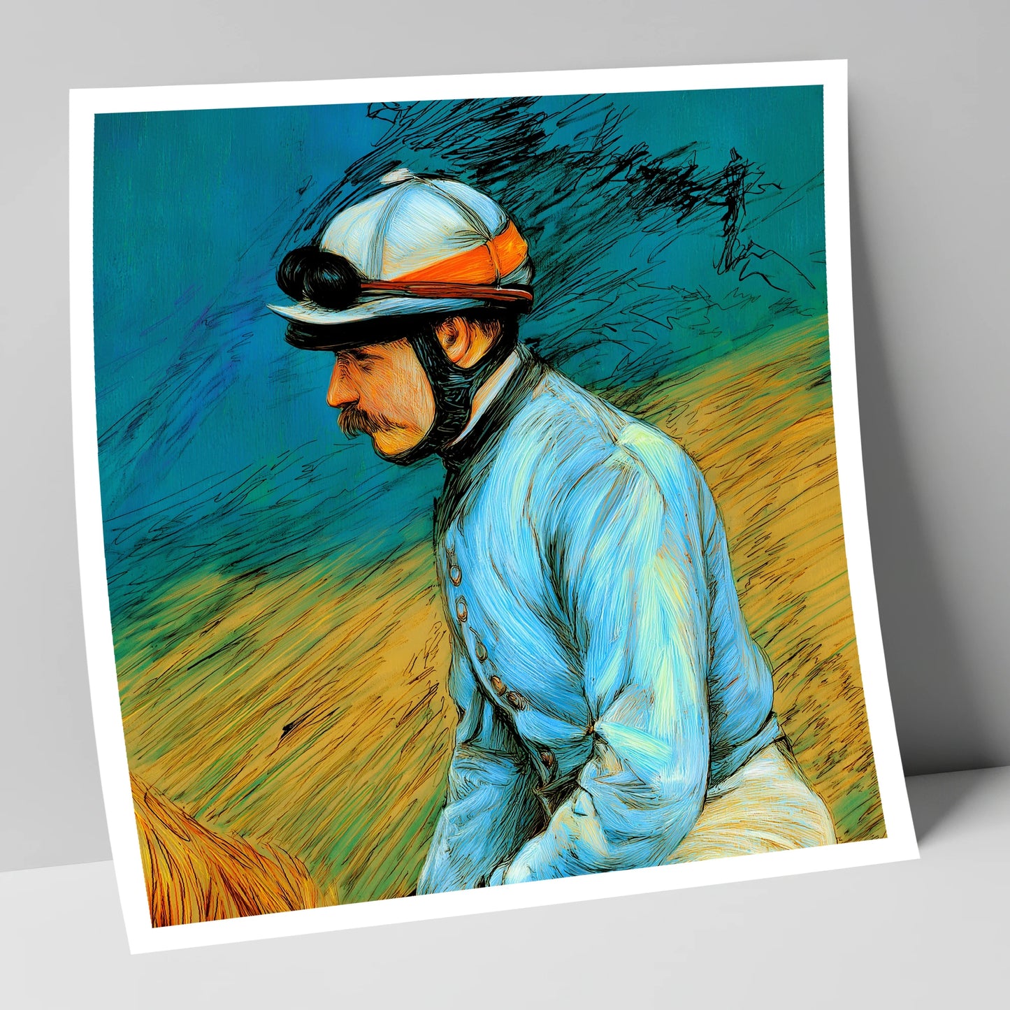 The Cerulean Silks racing horse art print