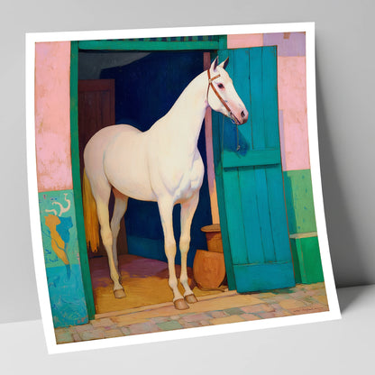 The Turquoise Door horse stable art print