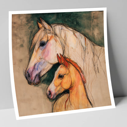 Quiet Devotion mare & foal art print