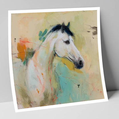 Gestural Grey Portrait horse portrait art print