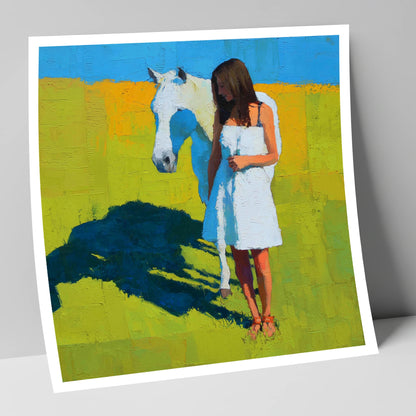 High Summer Shadows horse & rider art print