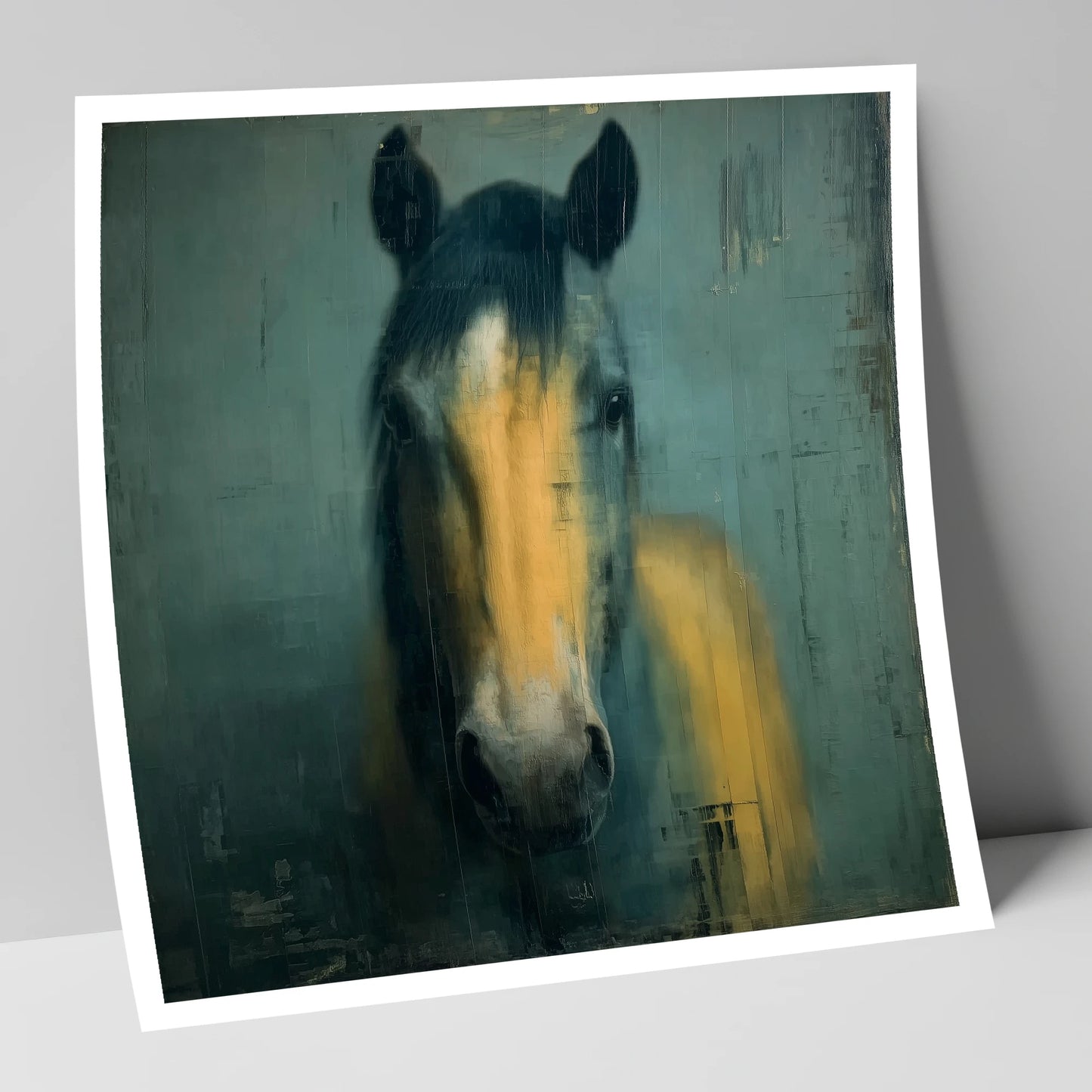 Ochre and Slate horse portrait art print