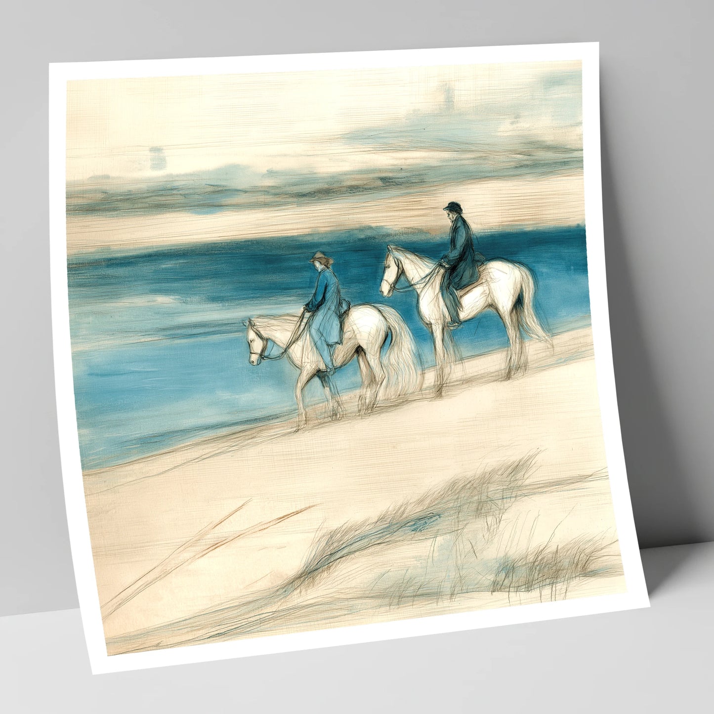 Tide Line Companions beach horse art print