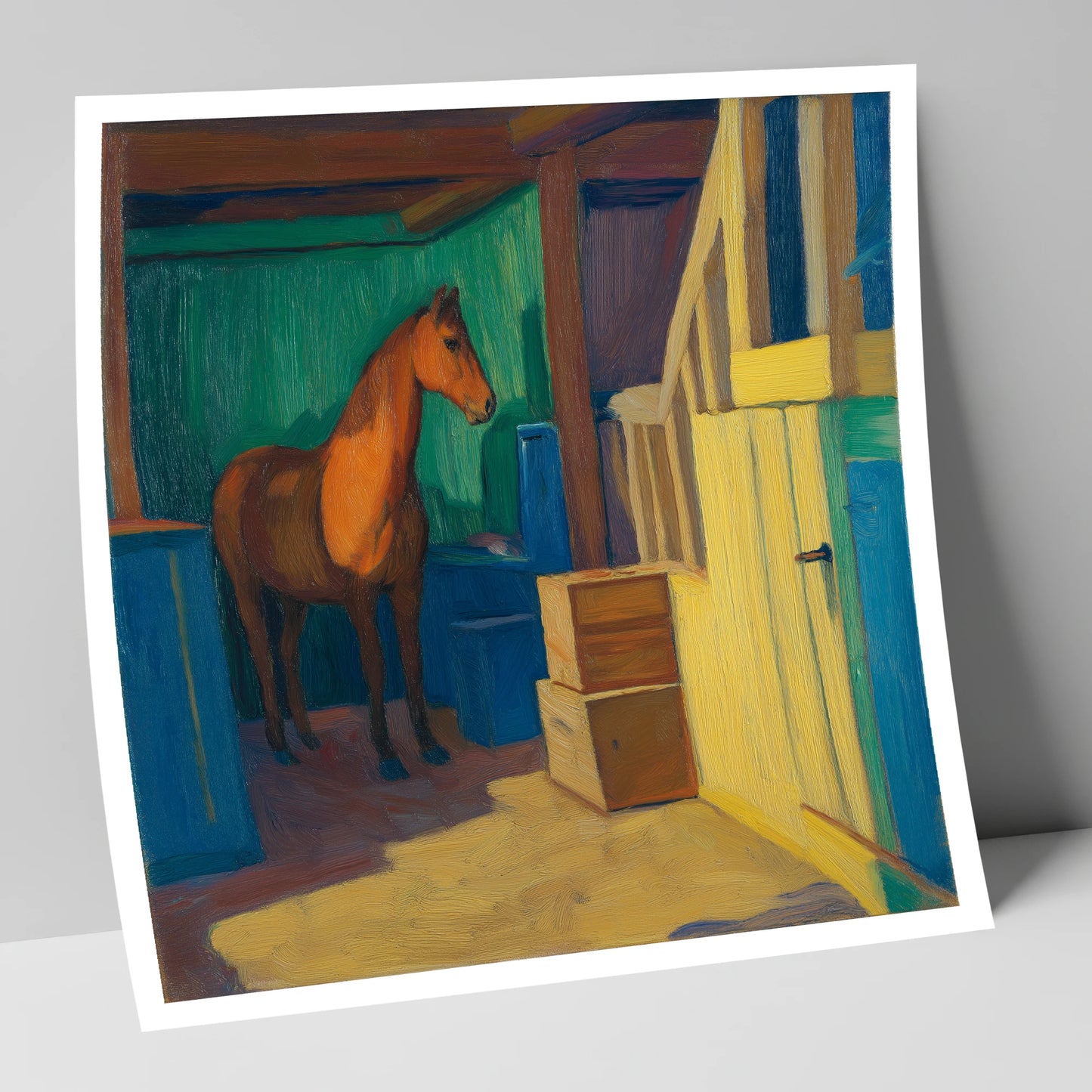 Vibrant Stable Light horse stable art print