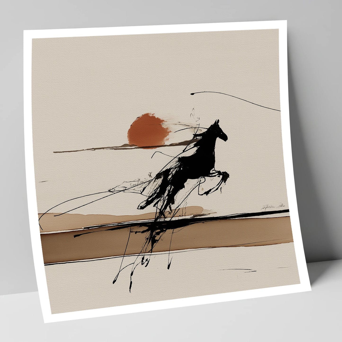Wild Horizon Flight wild horses art print