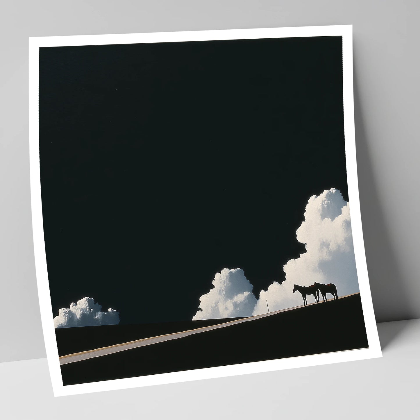 Beneath an Obsidian Sky horse landscape art print