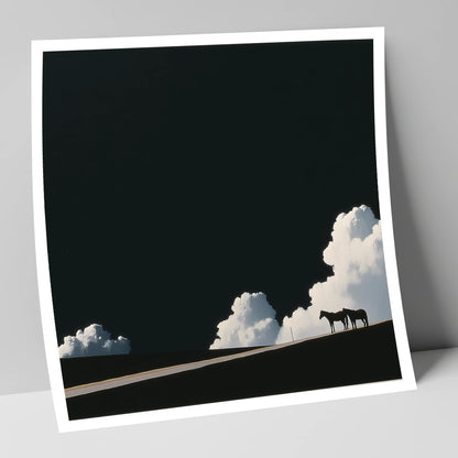 Beneath an Obsidian Sky horse landscape art print