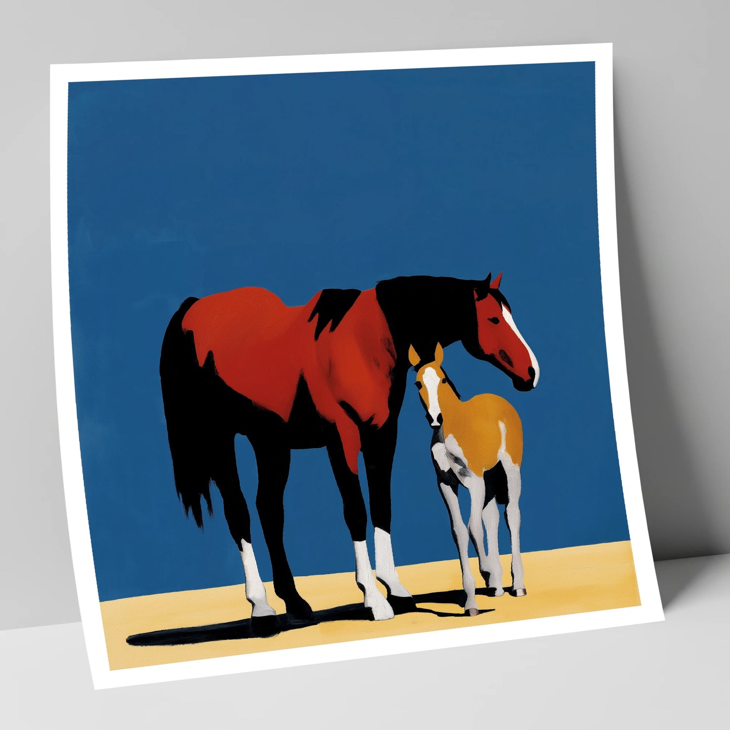 Bold Modern Devotion mare & foal art print