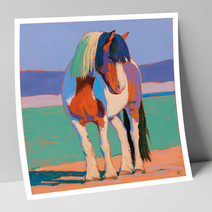 Vibrant Coloured Cob Portrait horse breed art print