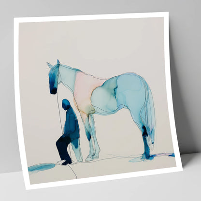 Fluid Companionship horse & rider art print