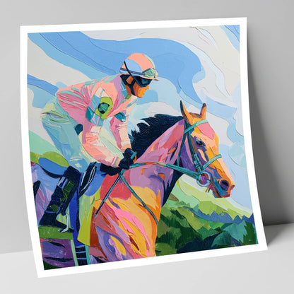 Technicolour Gallop racing horse art print