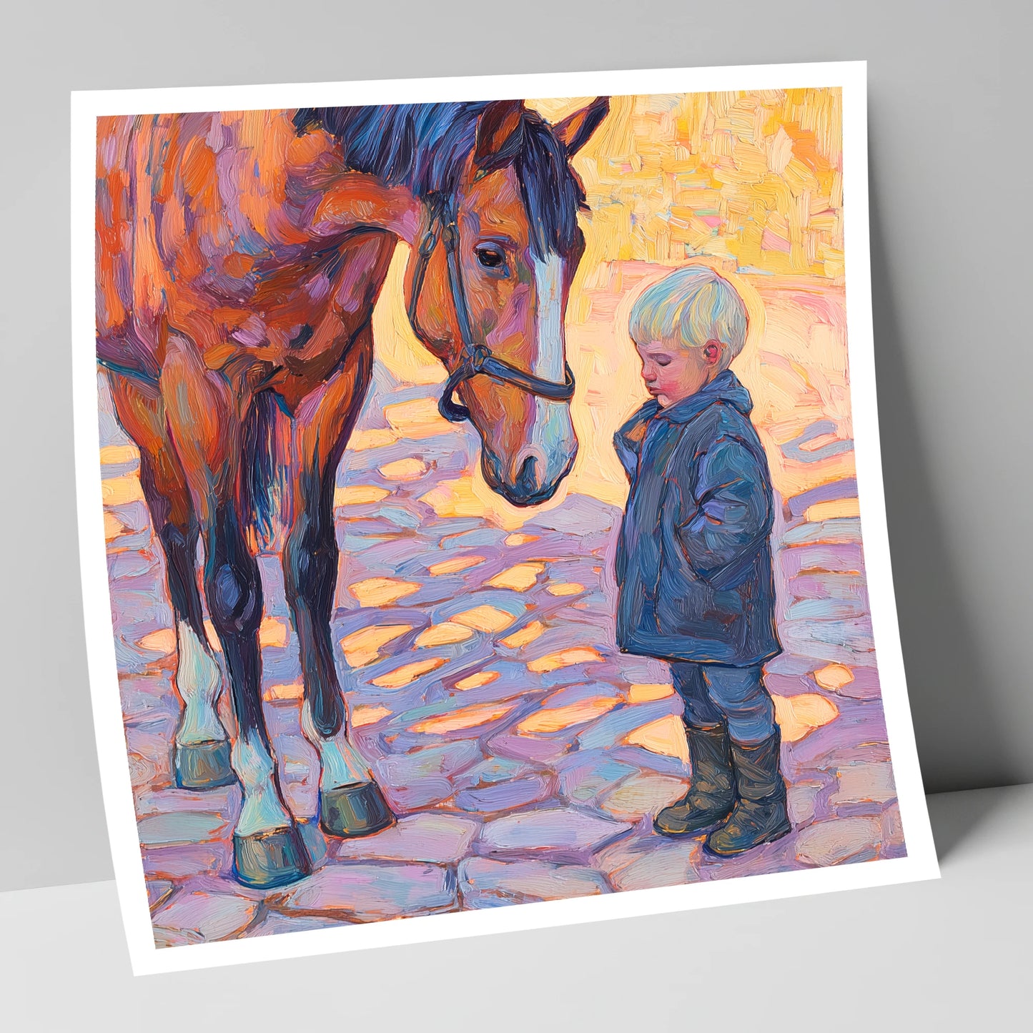 The Gentle Encounter horse & rider art print
