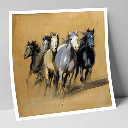 Thunder Through The Dust wild horses art print