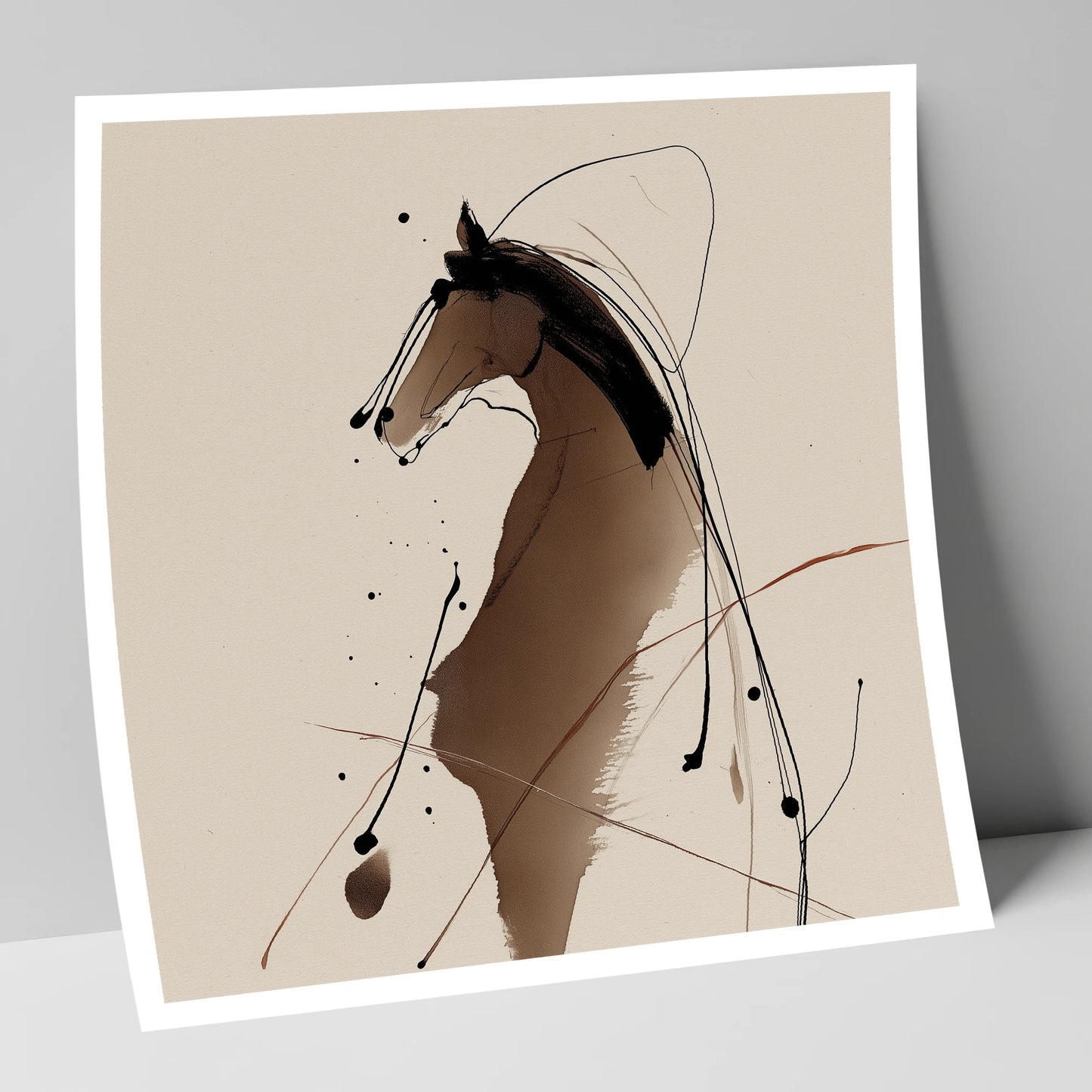 Sweeping Ink Portrait horse portrait art print