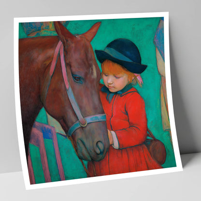 The Gentle Introduction horse & rider art print