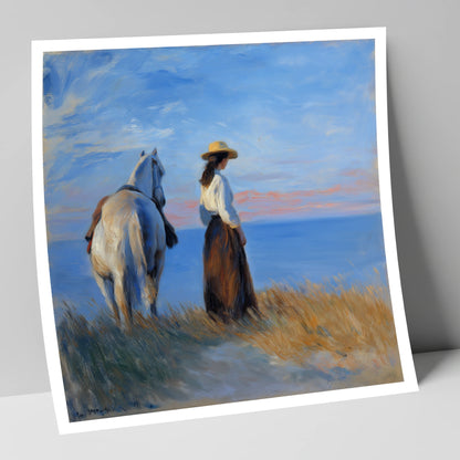 Contemplating the Horizon horse & rider art print