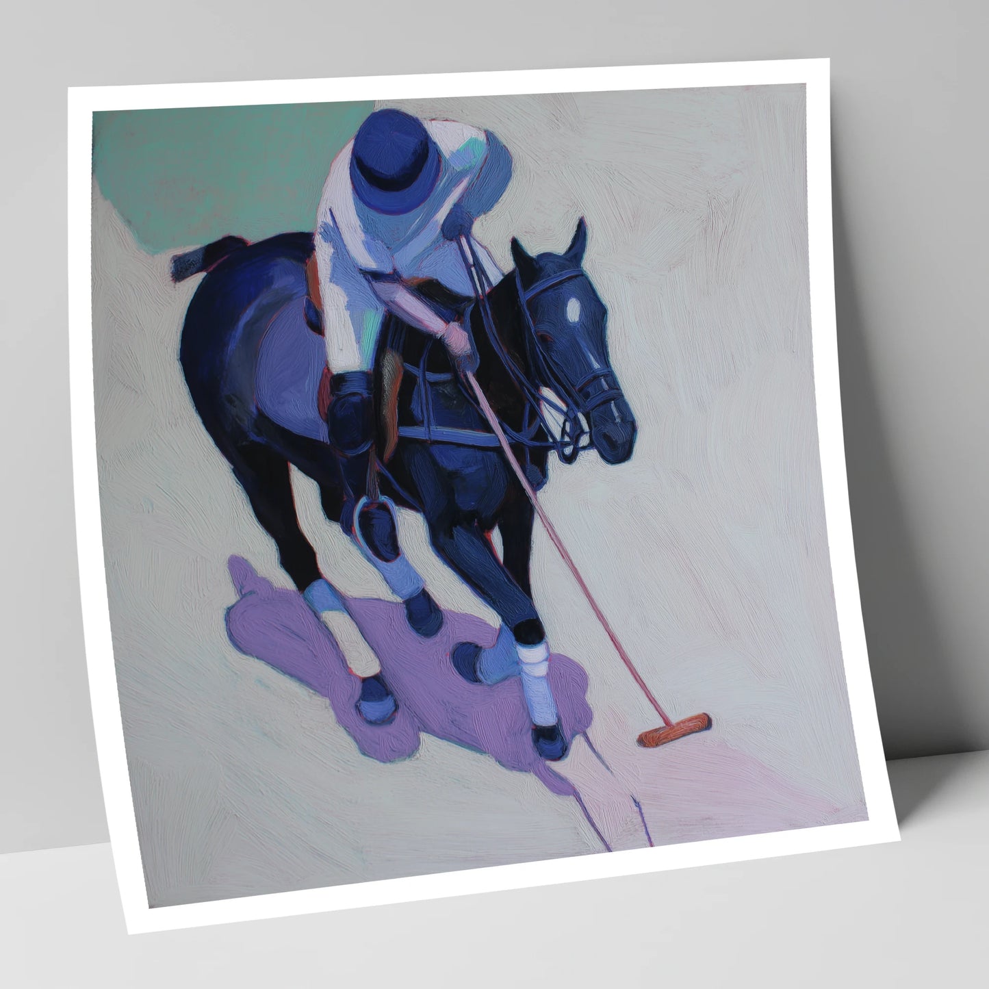 The Indigo Swing polo horse art print